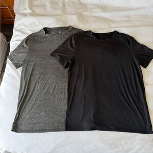 LOT2 Quince Medium Men’s Performance Black and Gray T-Shirt (Flowknit Breeze)